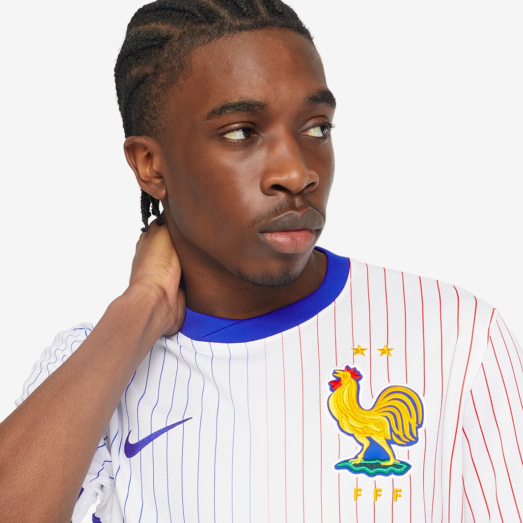 Nike France 2024 Dri-FIT Stadium SS Away Shirt - White/Bright Blue