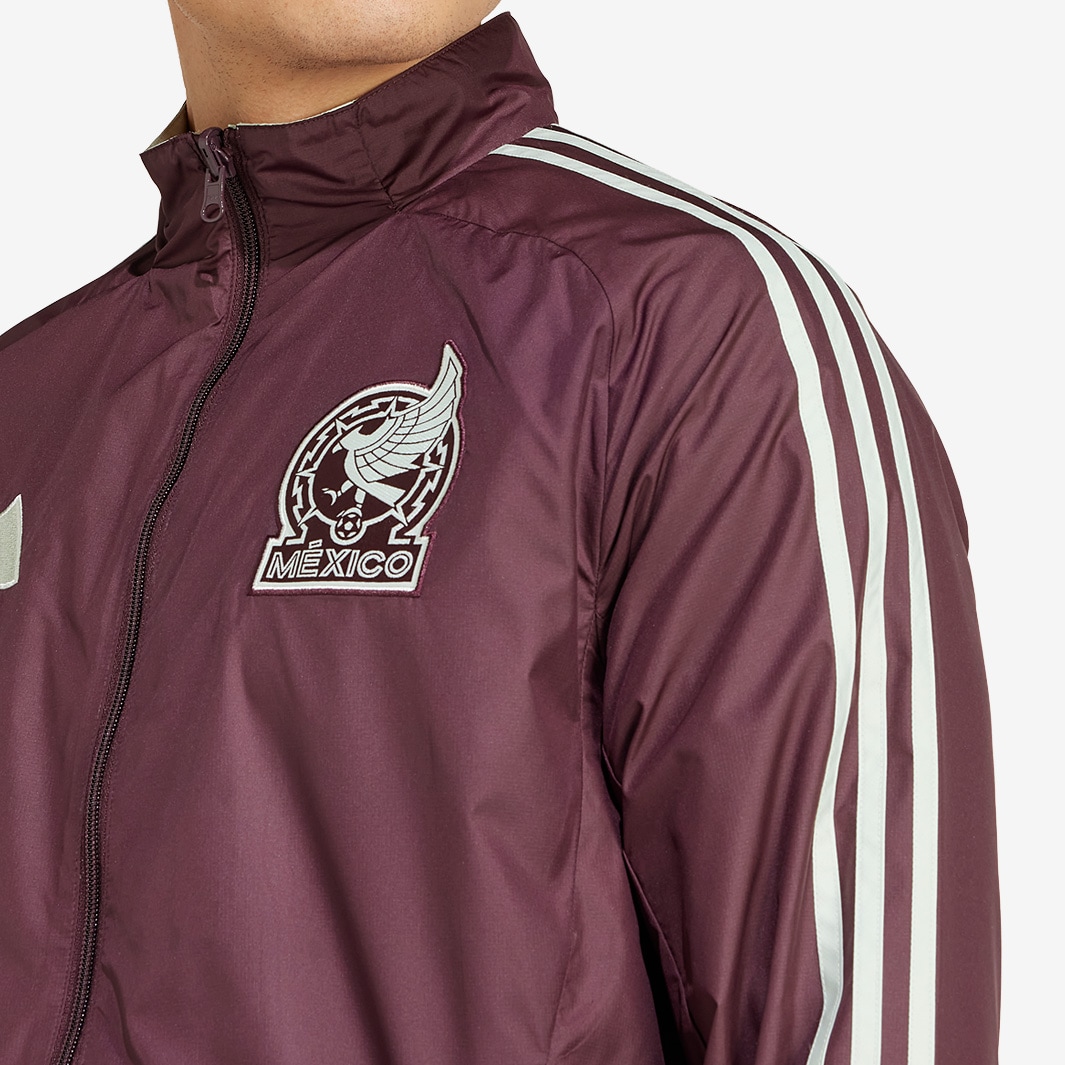 adidas Mexico 2024 Anthem Jacket - Dark Burgundy/Linen Green