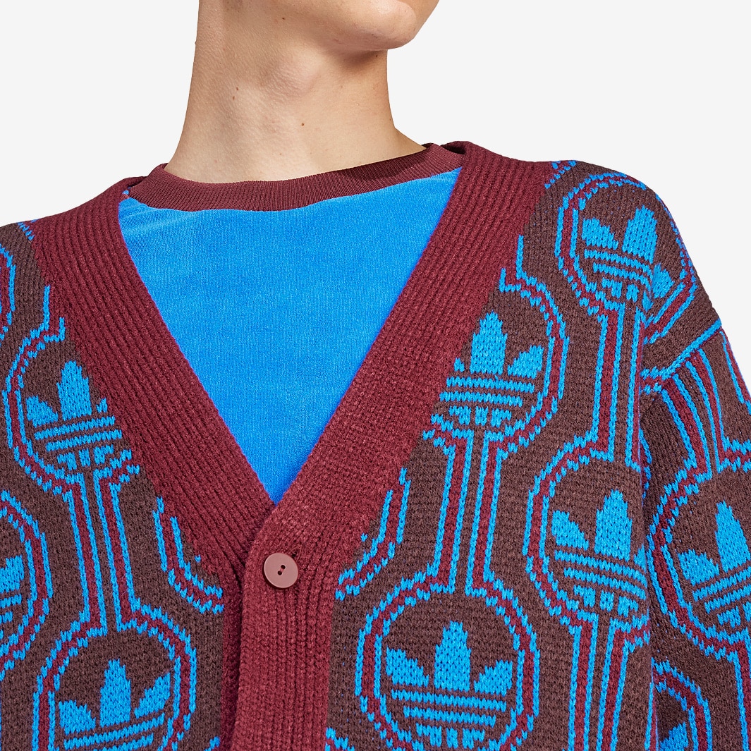 adidas Originals Knit Cardigan - Shadow Red/Blue - Tops