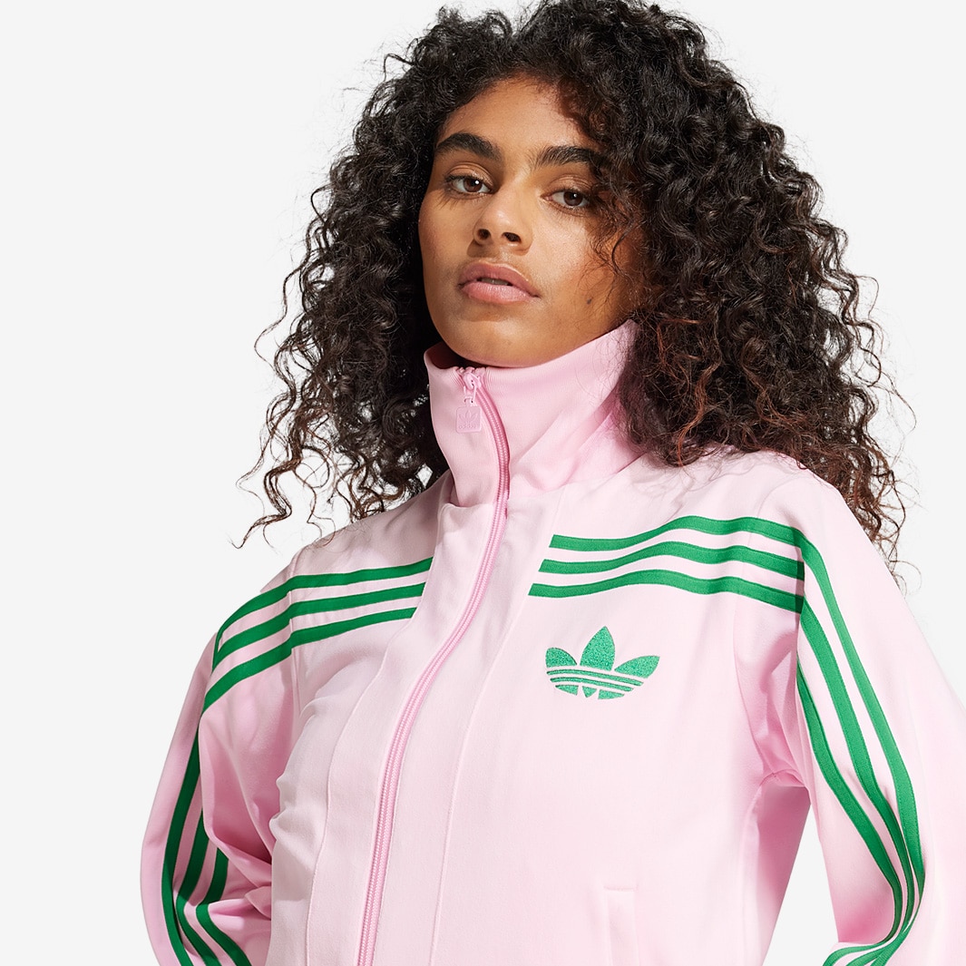 adidas Originals Womens Velour Track Top - True Pink - Tops