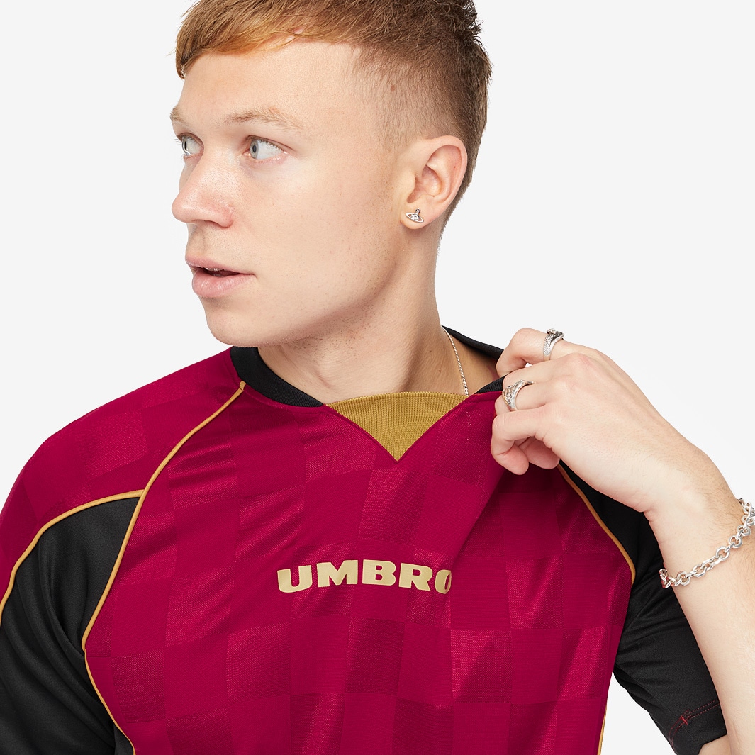 New Umbro Mens Raglan Lounge Black With Red Checker