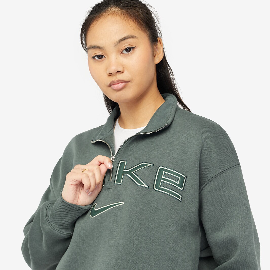 Half Zip Nike Lime Green Pullover Sweater Women's Nike