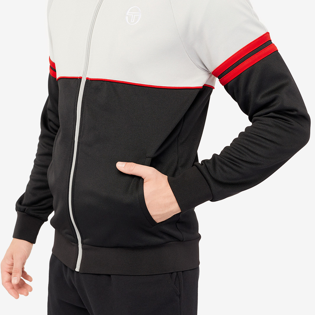 Veste Sergio Tacchini Orion - Noir/Rouge, Taille XS, Décontractée, Zippée, Neuf