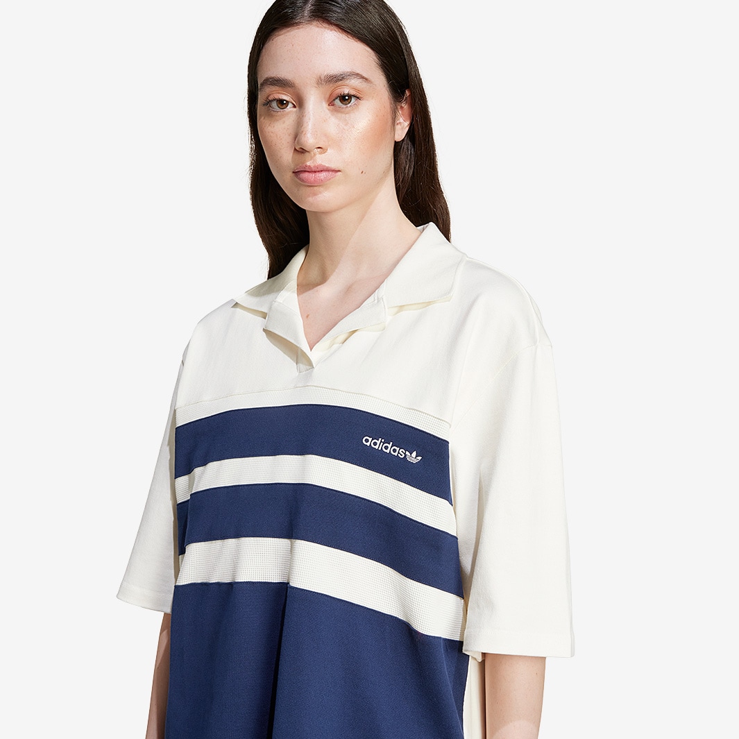 adidas Originals Womens Polo Shirt - Off White/Night Indigo