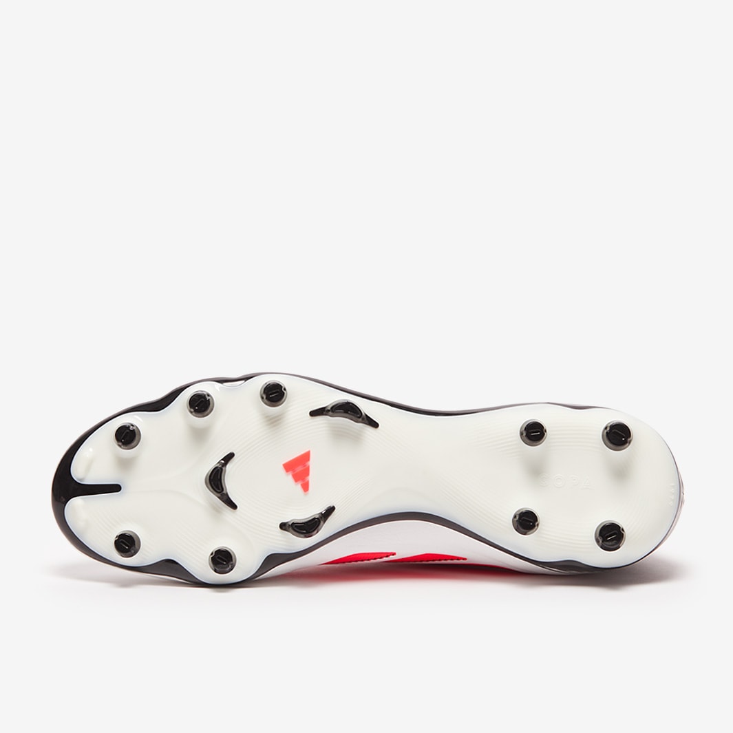 adidas Copa Pure III League Cuir FG/MG - Blanc/Rouge Lucide/Noir