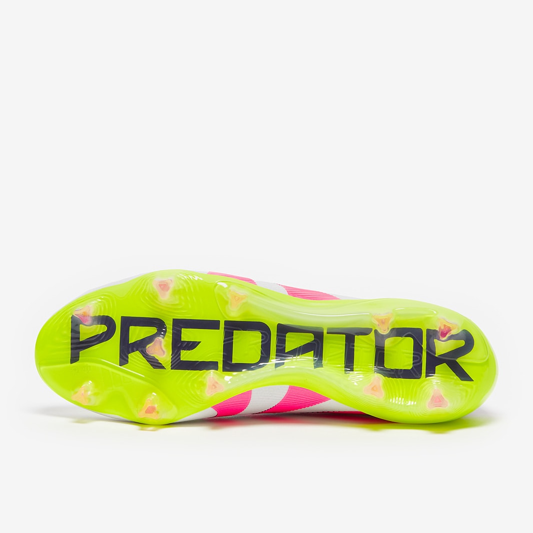 adidas Predator サッカーシューズ ホワイト/ピンク/イエロー Adidas Predator Elite Foldover Tongue FG Soccer Cleats