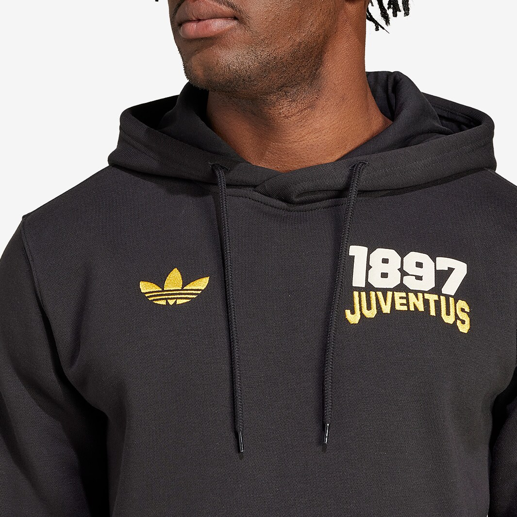 adidas Juventus 24/25 VRCT Hoodie Black/Active Gold Mens Replica