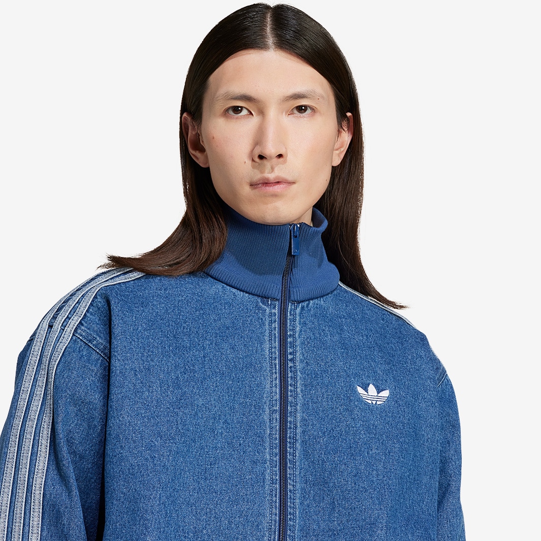 【美品】adidas DENIM FIREBIRD TRACKTOP adidas Firebird Track Top Denim - Grey | Free Shipping with