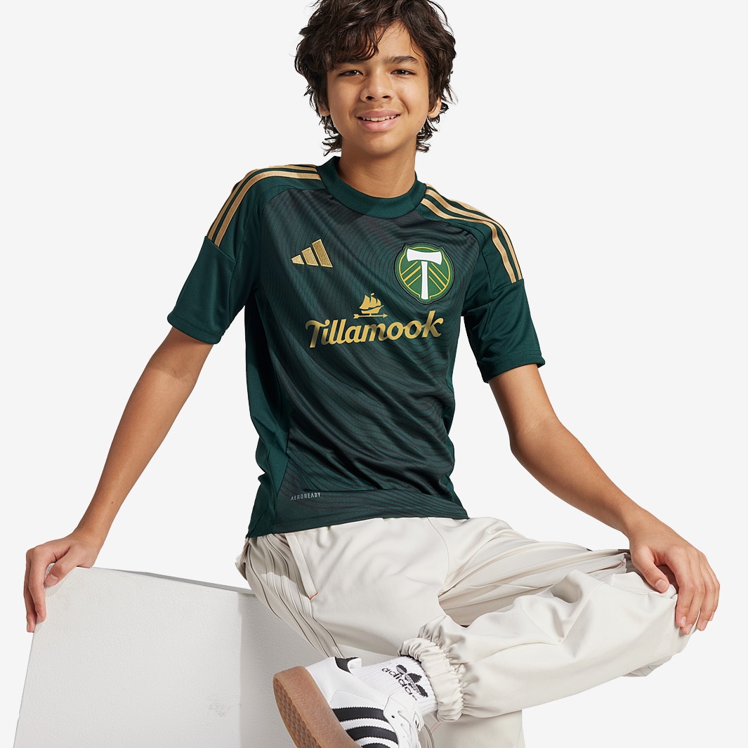 adidas Portland Timbers 2025 Kids Home Jersey - Green Night