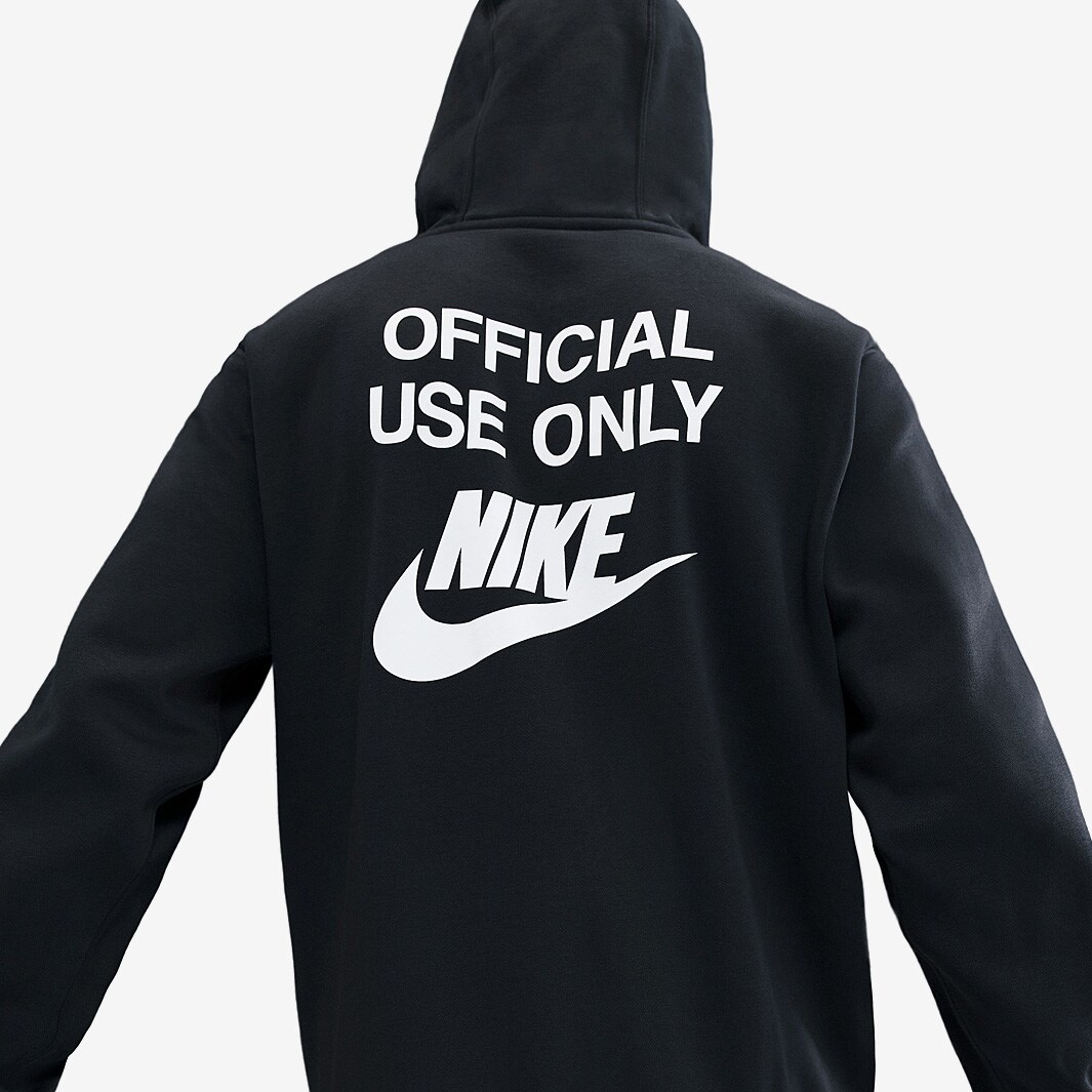 Nike Sportswear Club Fleece Pull-Over Hoodie Black/White Tops
