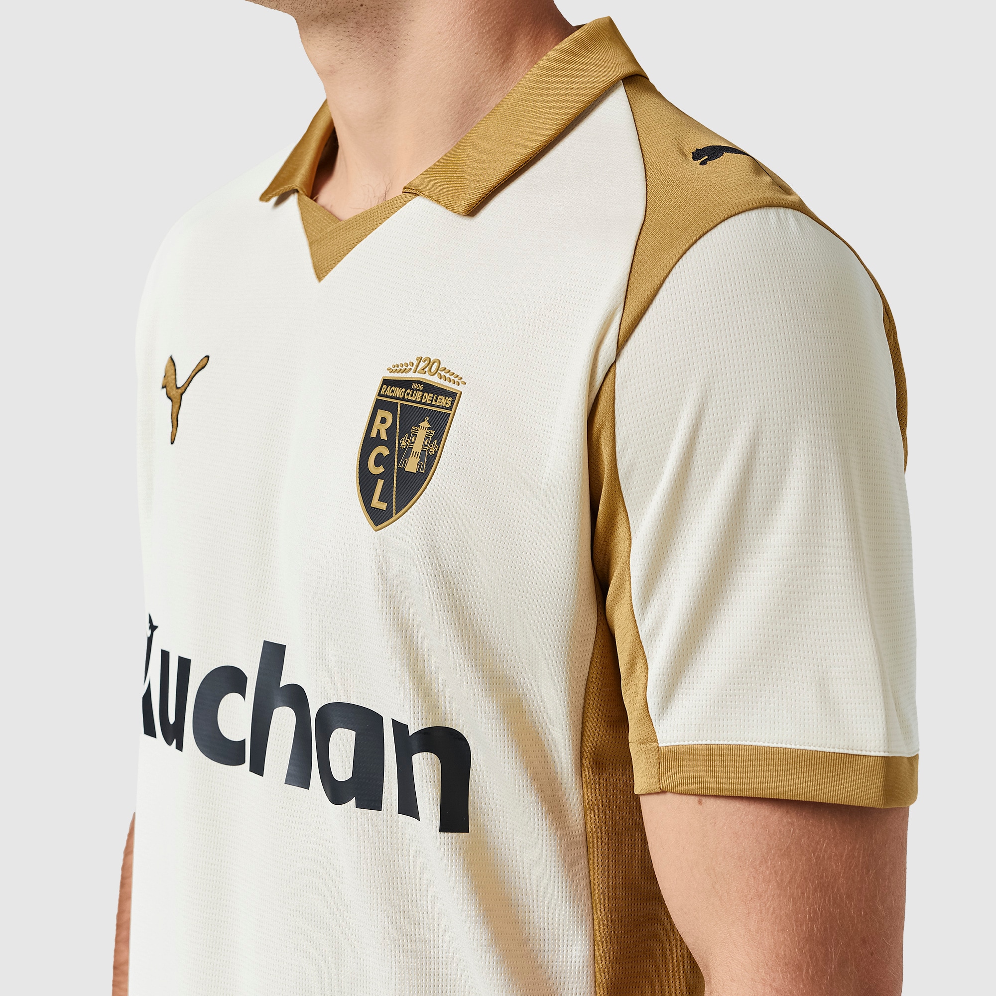 珍品　RC Lens Special supporter uniform Maillot Third Puma RC Lens 25/26 - Neige Alpine/Or Mat