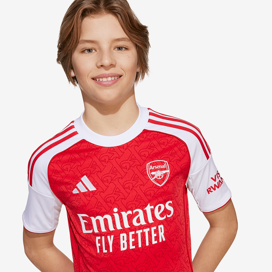 adidas Arsenal 25/26 Kids Home Shirt Better Scarlet/White Boys