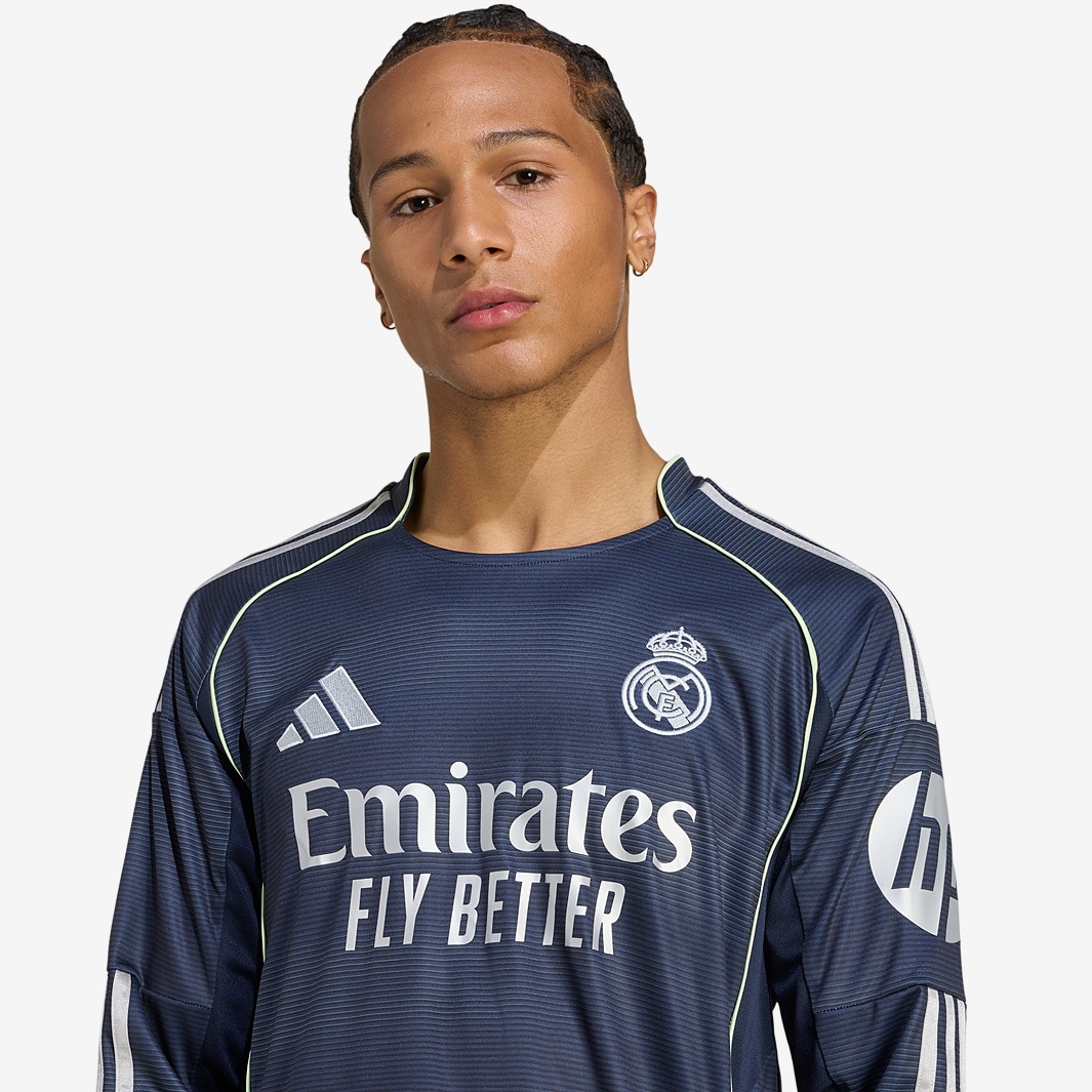 adidas Real Madrid 25/26 LS Away Jersey - Legend Ink - Mens Replica |