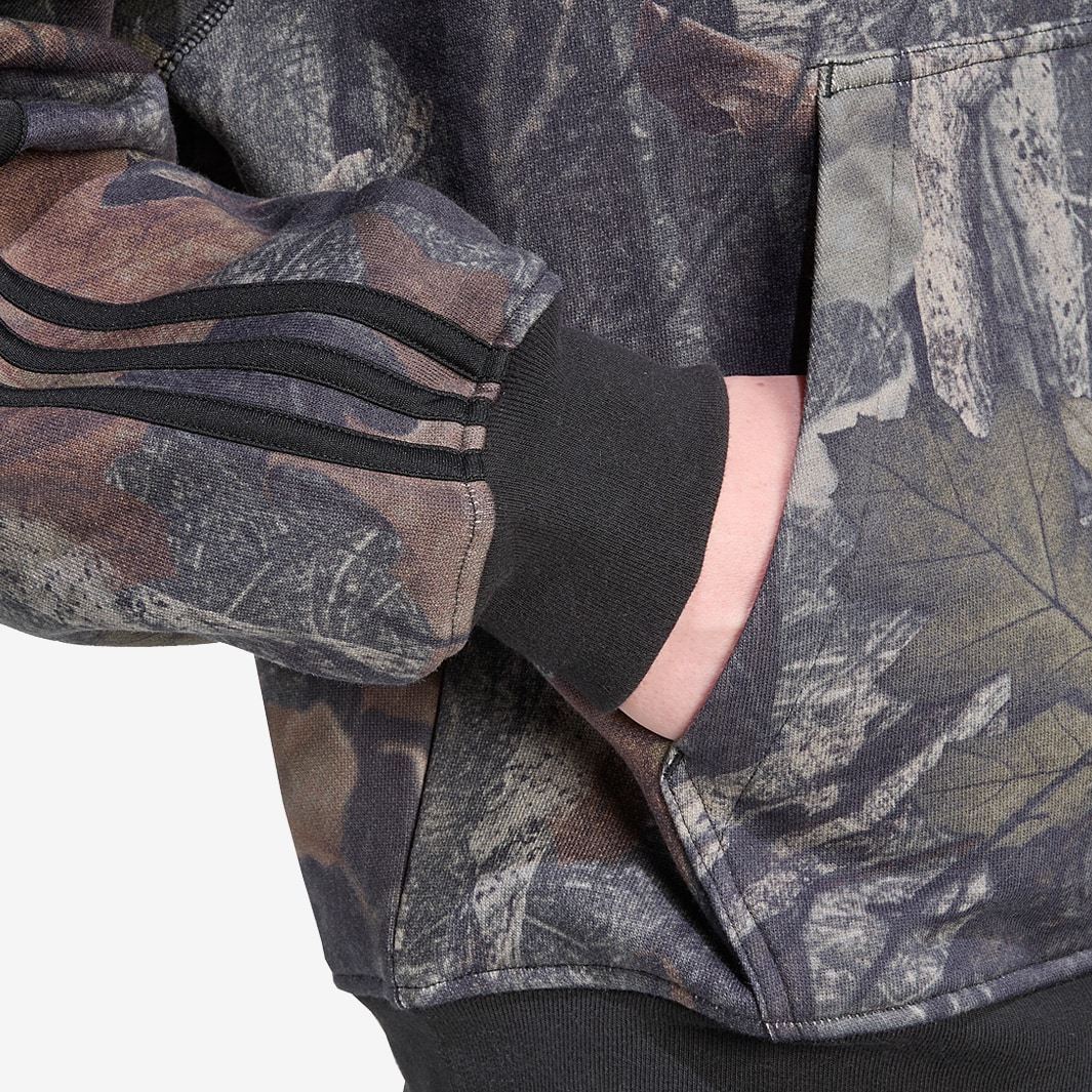 adidas Originals Camo Hooded Full Zip Hoodie Black Tops Mens
