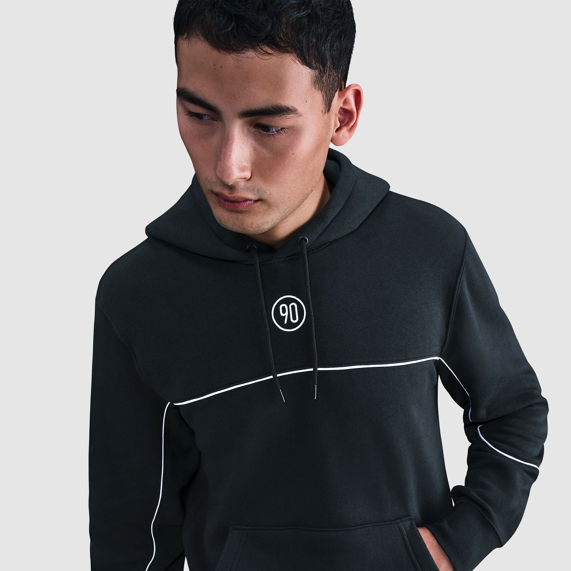 Nike Total 90 Club Hoodie - Black/White/White - Mens Clothing |