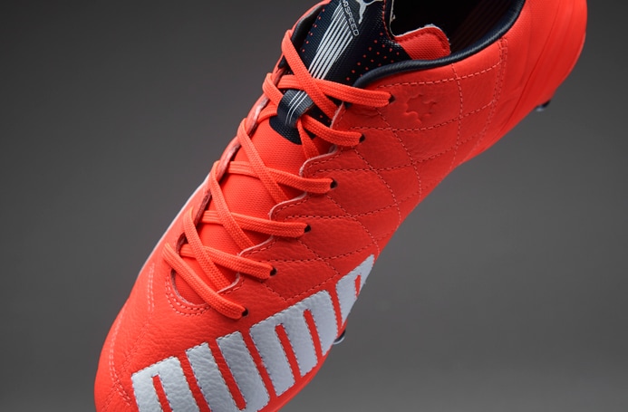 Puma evoSPEED Lth SG Mens Boots Soft GrounAd Lava Blast