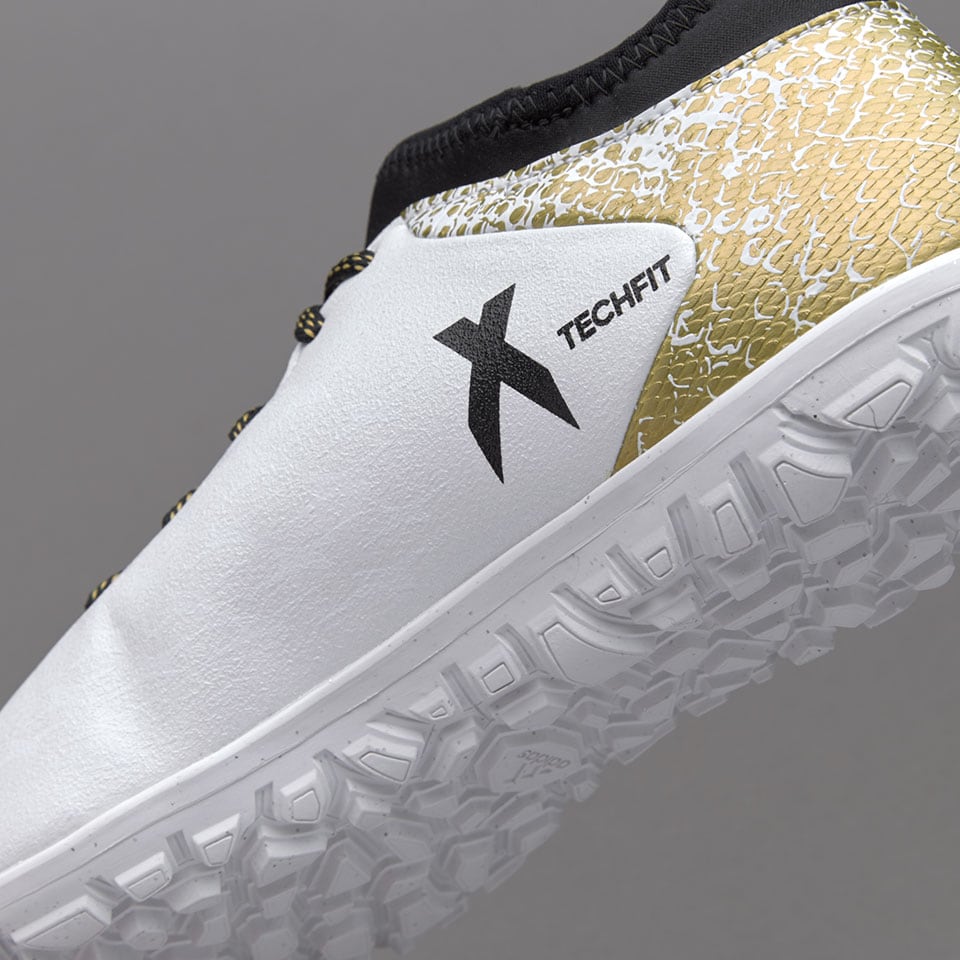 adidas X 16.3 TF - Zapatillas futbol-Blanco/Negro/Dorado | Soccer