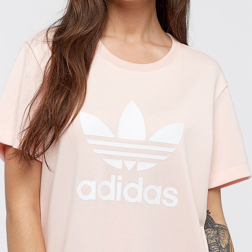 Womens Clothing Adidas Originals Womens Trefoil Tee Dress Icey Pink Bp9420 Prodirect Soccer 4812