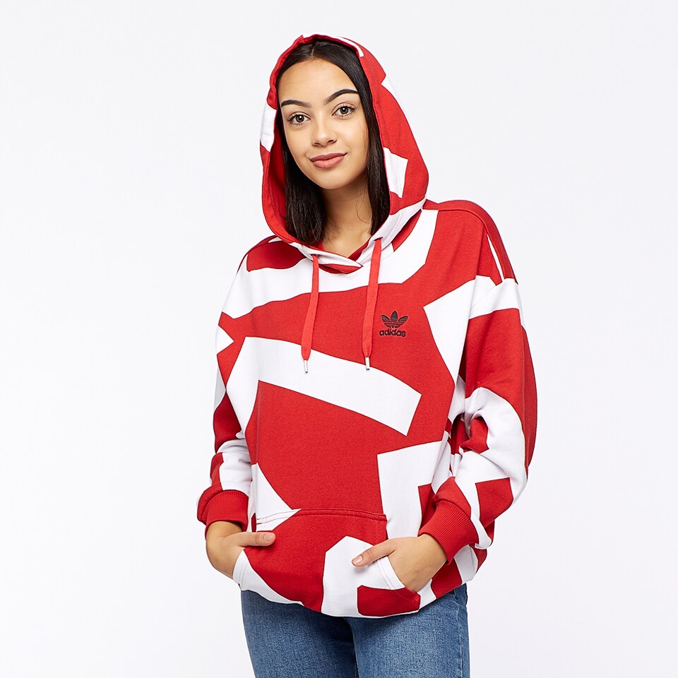 Womens Clothing - adidas Originals Oversize Hoodie - Red - CY7480