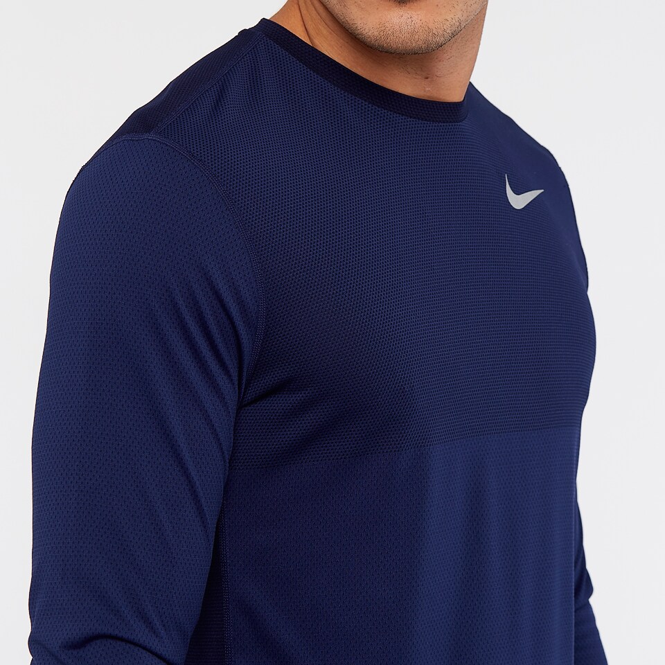 Nike Men's Zonal Cooling Relay Long Sleeve Running Shirt-Blue