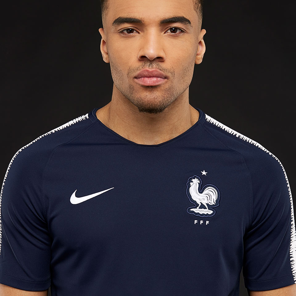 Nike France 2018 Squad SS Top - Obsidian/White/White - Mens