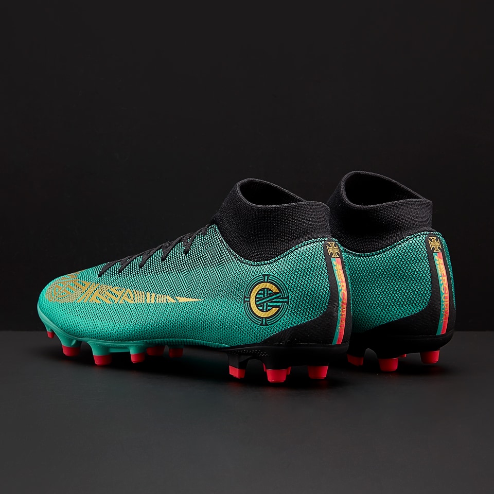 Nike Mercurial Superfly VI Academy Ronaldo FG MG Mens Boots Firm Ground Clear Jade Metallic Vivid Gold Black Pro Direct Soccer