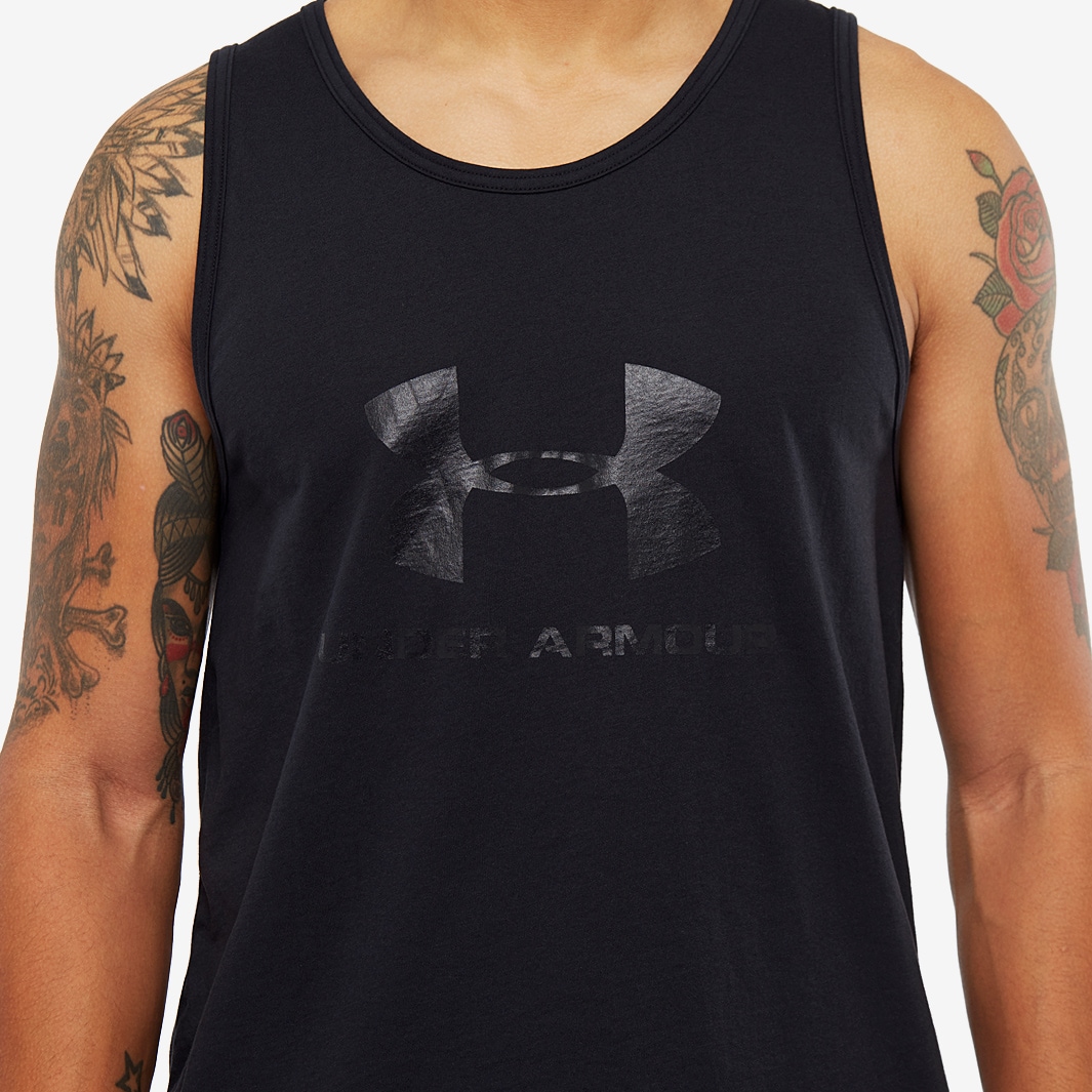 Under Armour Sportstyle Logo Tank - Black / Black - Mens Clothing ...