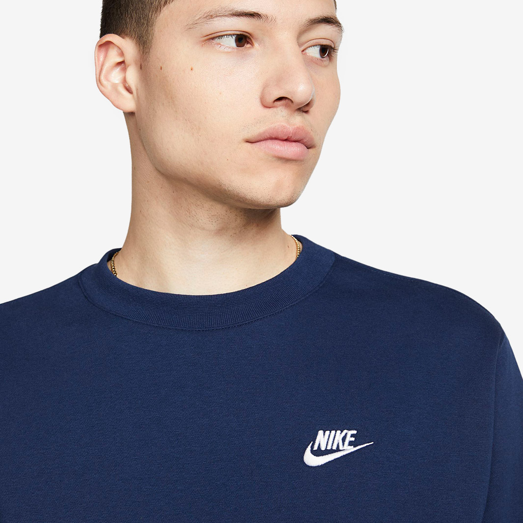 nike club crew neck sweat navy