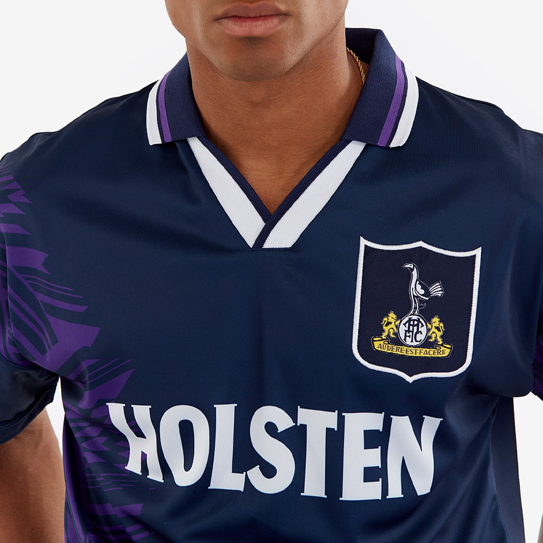 Score Draw Retro Tottenham Hotspur 1994 Away Shirt Purple/Navy Mens