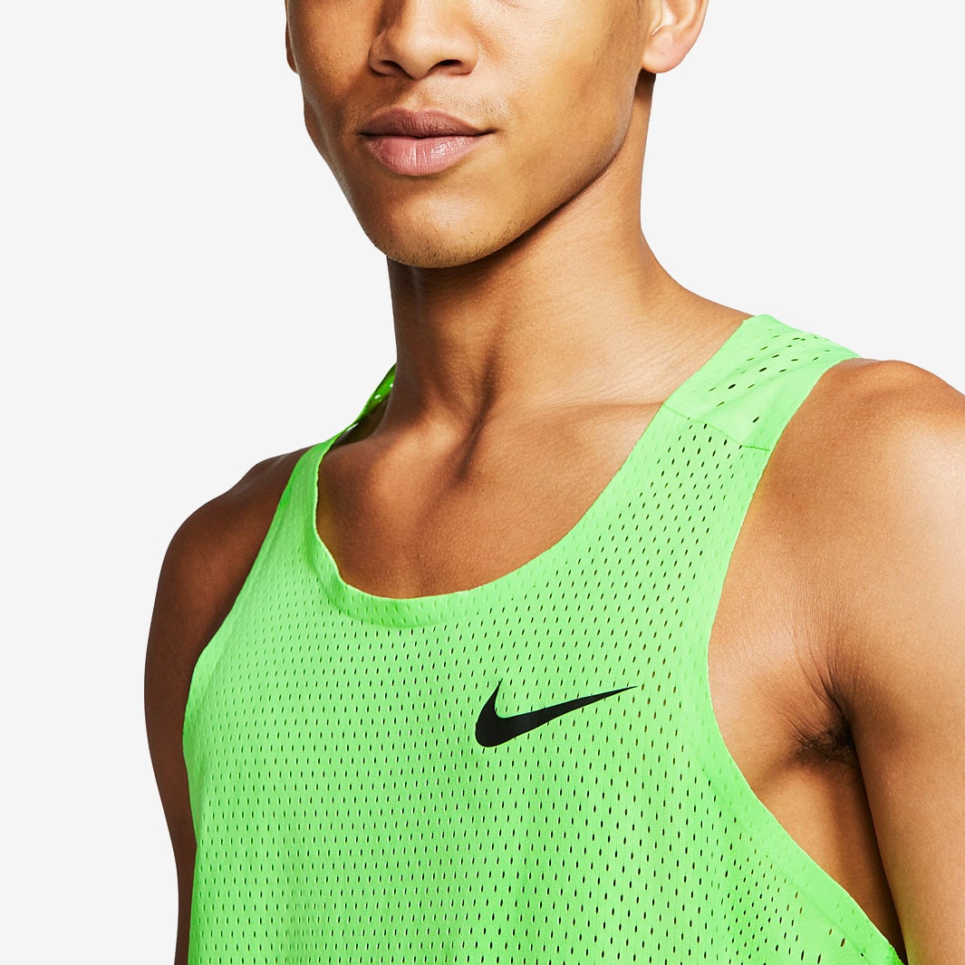 Nike VaporKnit Tank Lime Blast Black Mens Clothing Pro Direct Running