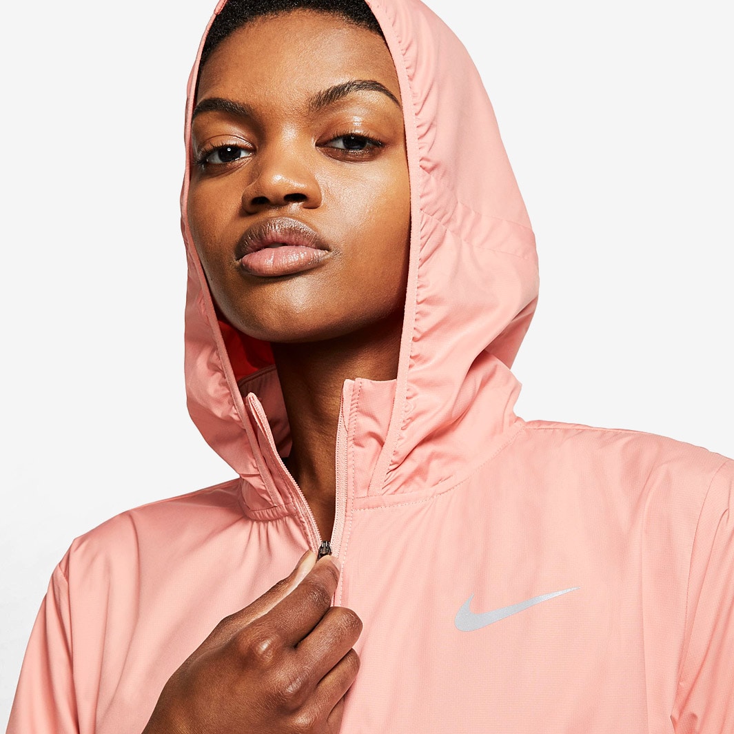 nike essential running jacket pink