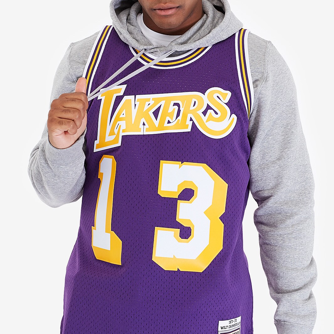 Los Angeles Lakers Wilt Chamberlain 1971 Swingman Jersey by Mitchell & Ness  - Purple - Mens