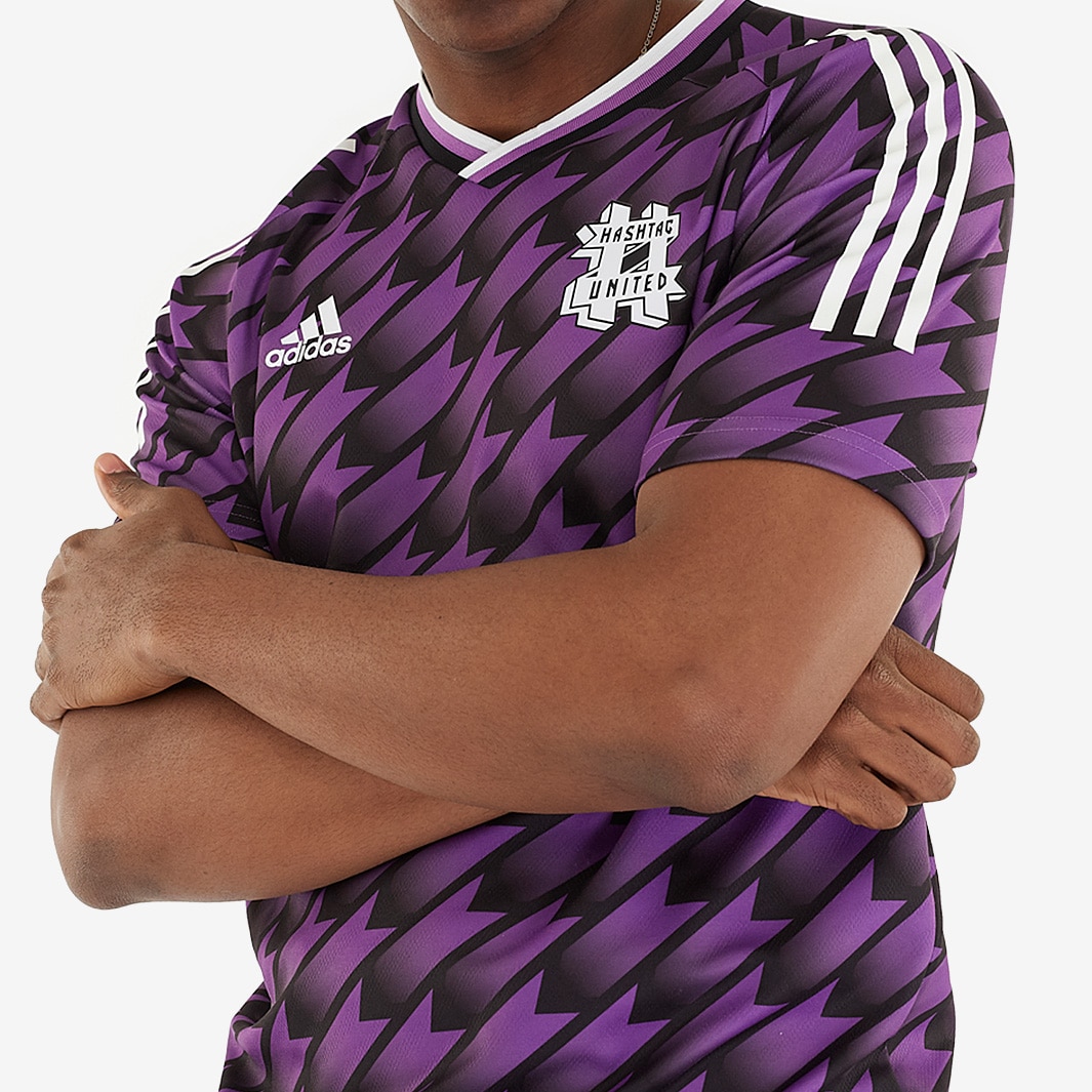 adidas Hashtag United 2019/20 Away Shirt Black/Purple Mens Replica