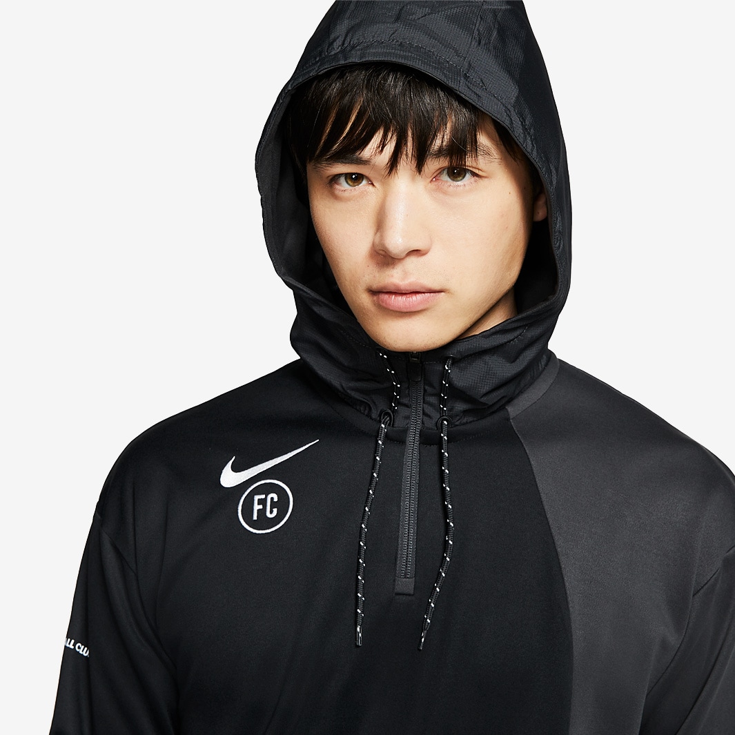 Nike FC Hoodie Anthracite/Black/White Mens Clothing Tops