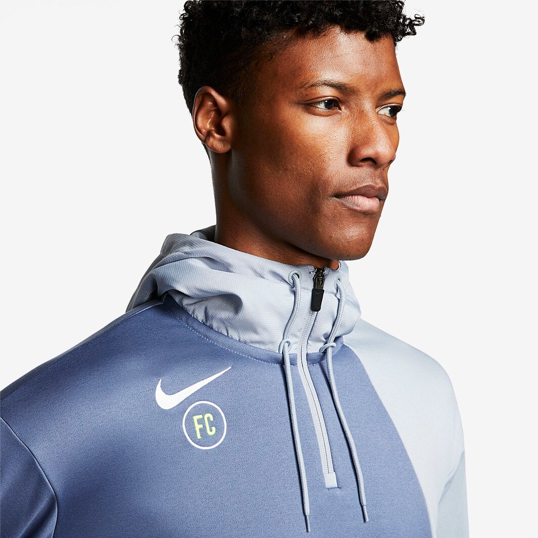 Nike FC Hoodie - Obsidian Mist/Diffused Blue/White - Mens Clothing - Tops