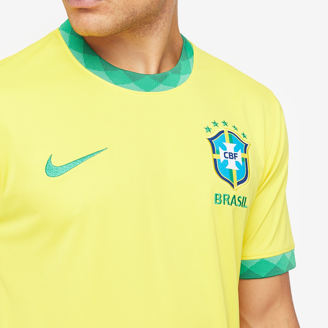 Nike Brazil 2020 Home Stadium SS Shirt - Midwest Gold/Lucky Green ...