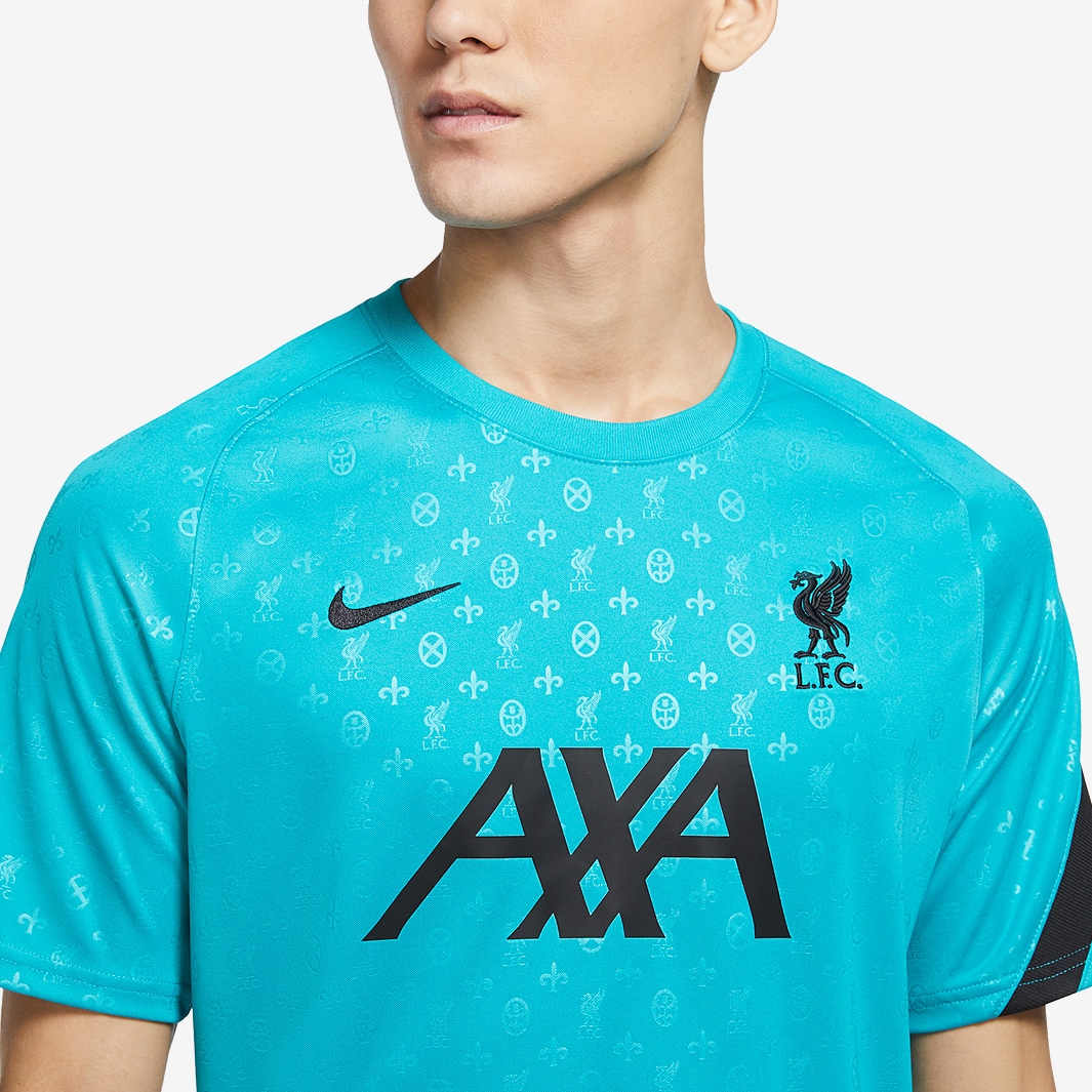 ウェア 21's Liverpool Pre Match Practice Wear 21-22 Liverpool FC Nike Men's Teal Stripe PreMatch Jersey Sz