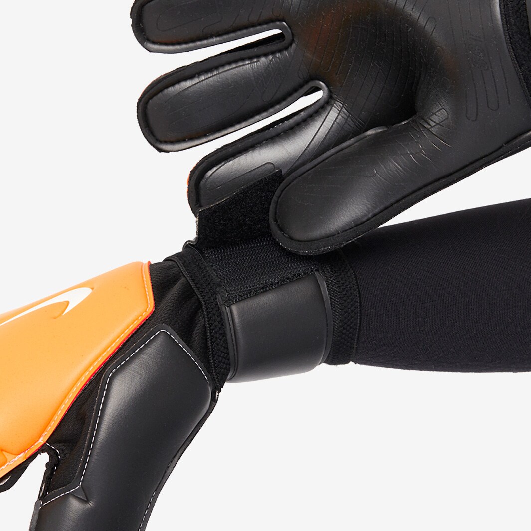 black and orange nike goalkeeper gloves