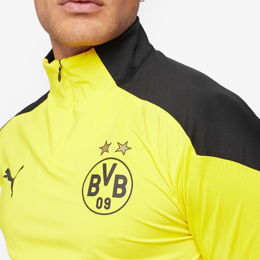 Puma Borussia Dortmund 20/21 Training 1/4 Zip Top - Cyber Yellow/Puma Black image 4 |