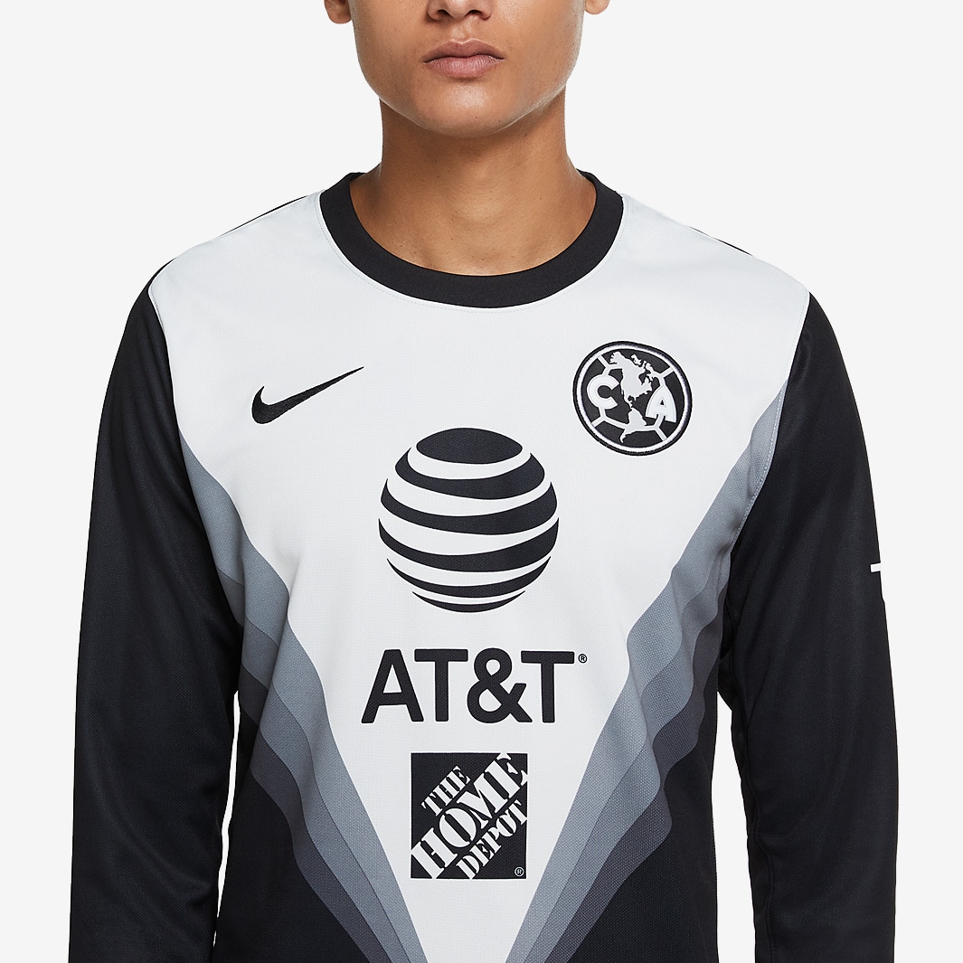 Nike Club America 20/21 Goalkeeping Jersey LS - Black/White - Shirts ...