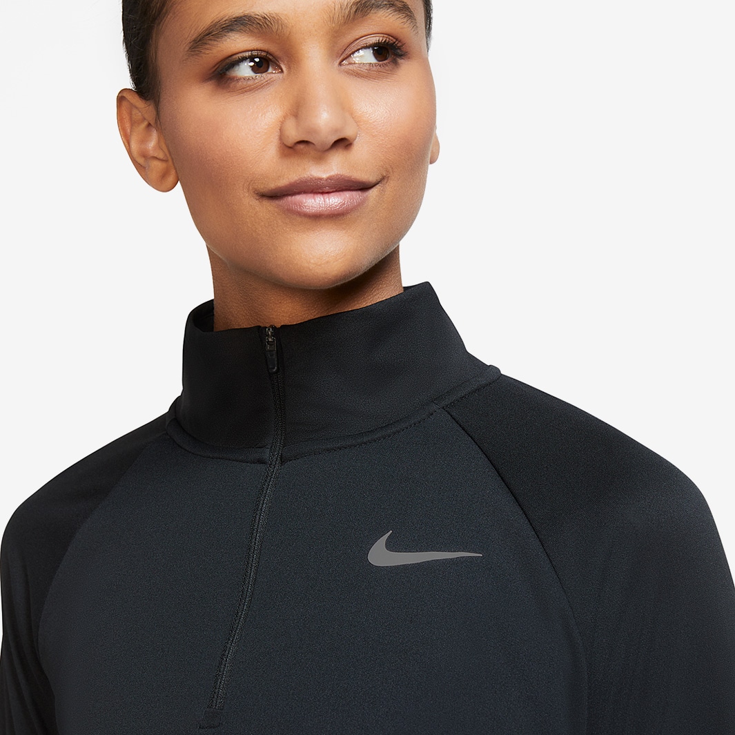 Nike Womens Pacer Half Zip Top - Black/Reflective Silv - Womens Clothing