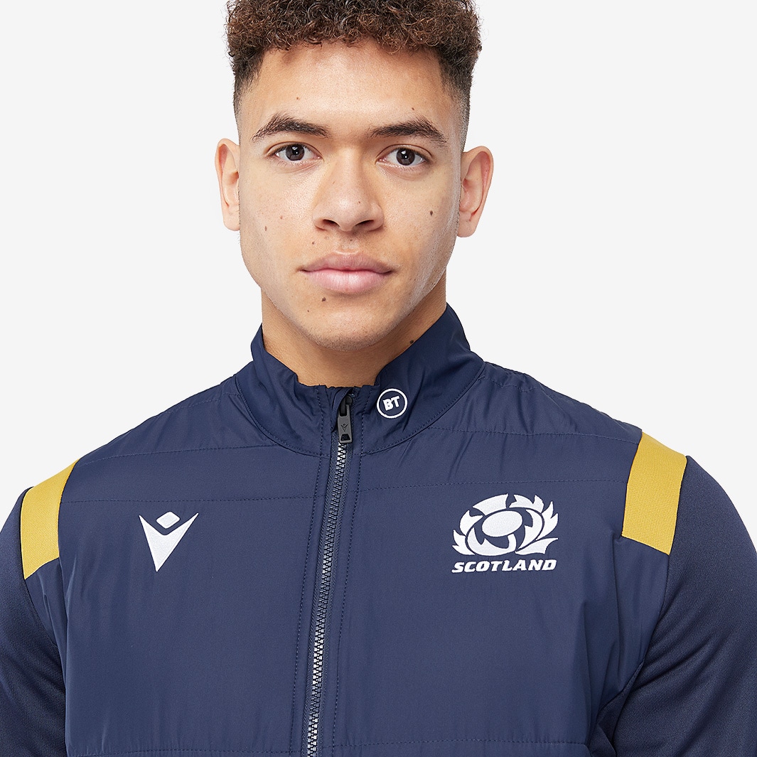 Macron Scotland 20/21 FZ Padded Anthem Jacket - Navy/Gold - Mens