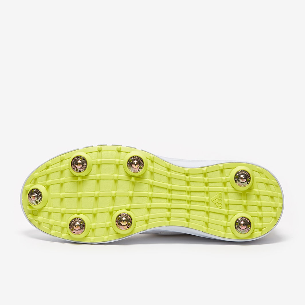adidas Howzat Junior Cricket Spikes White/Acid Yellow Boys Shoes