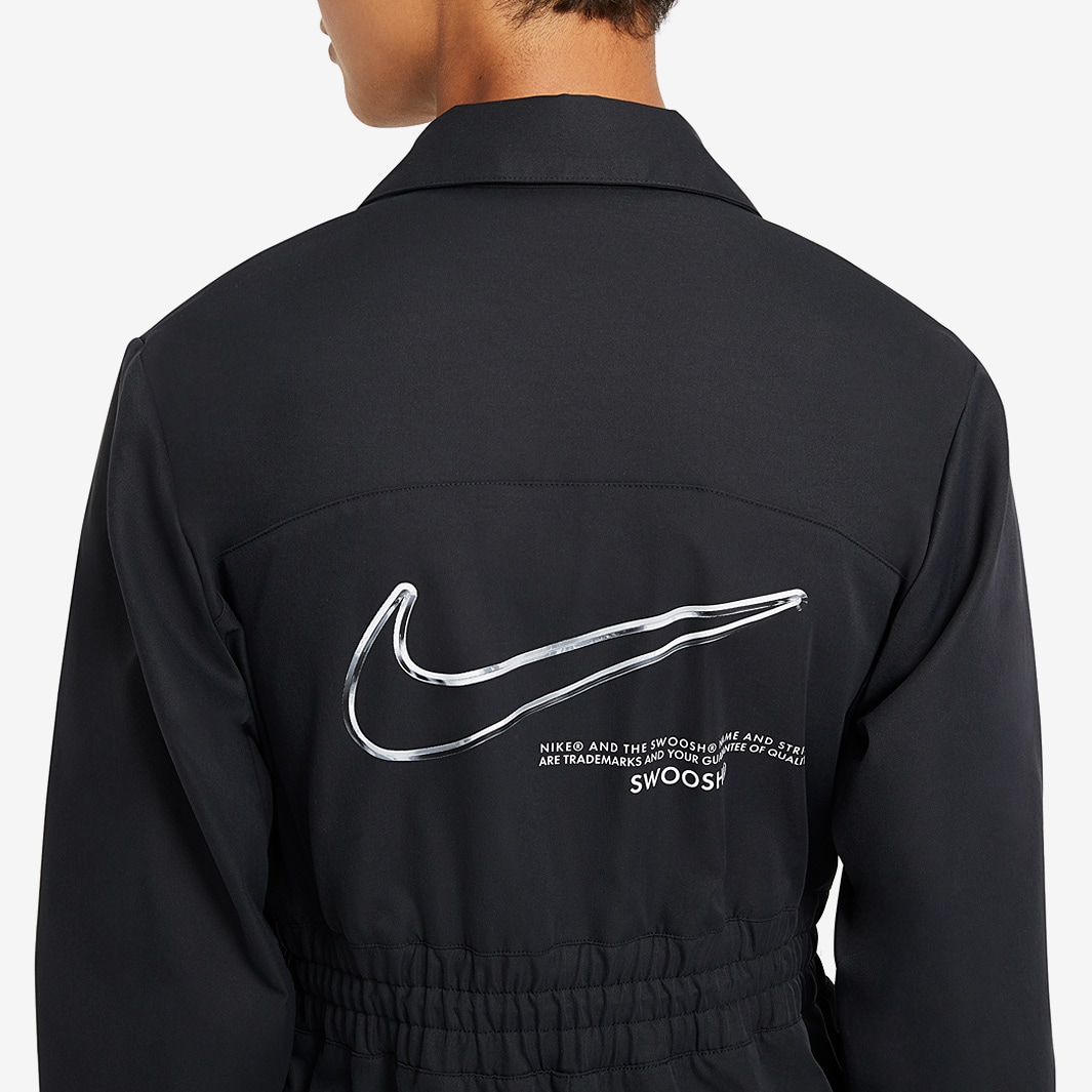 Nike Womens Sportswear Swoosh Utility Jumpsuit - Black/White