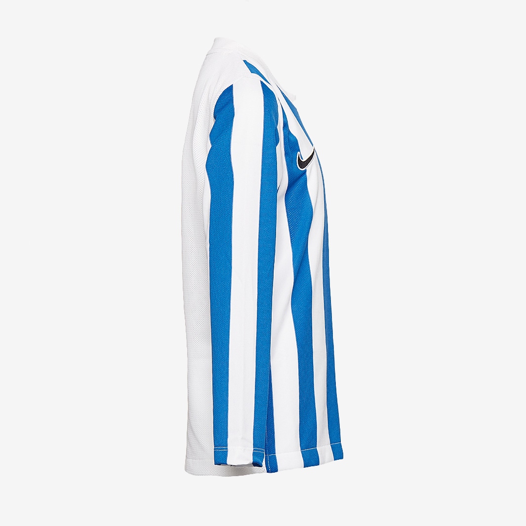 nike blue and white striped football shirt