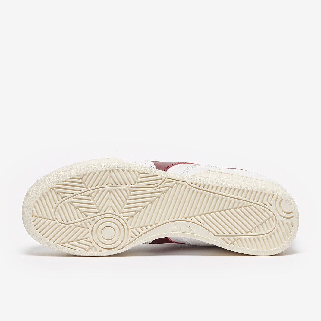 Diadora Davis Leather White/Tawny Port Trainers Mens Shoes