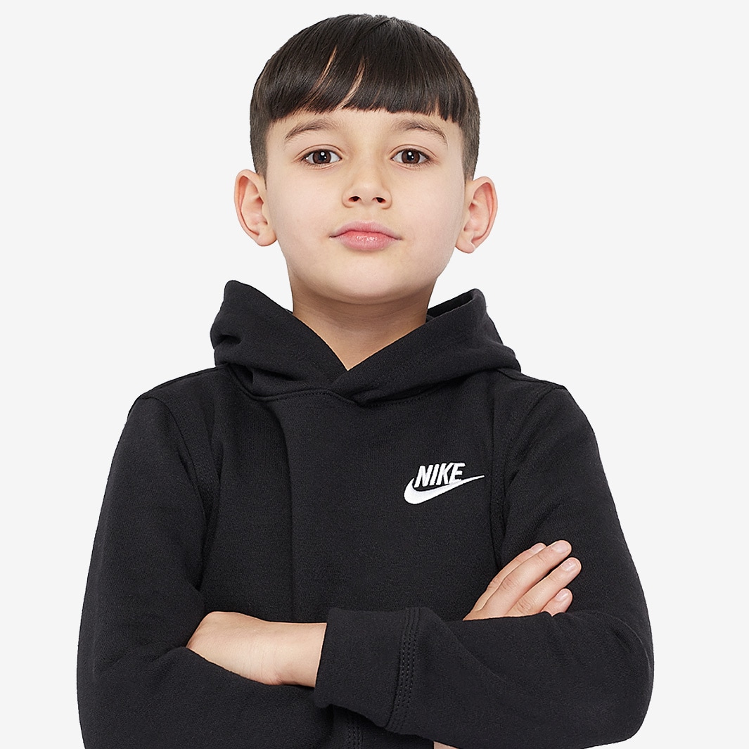 nike junior club overhead hoodie black