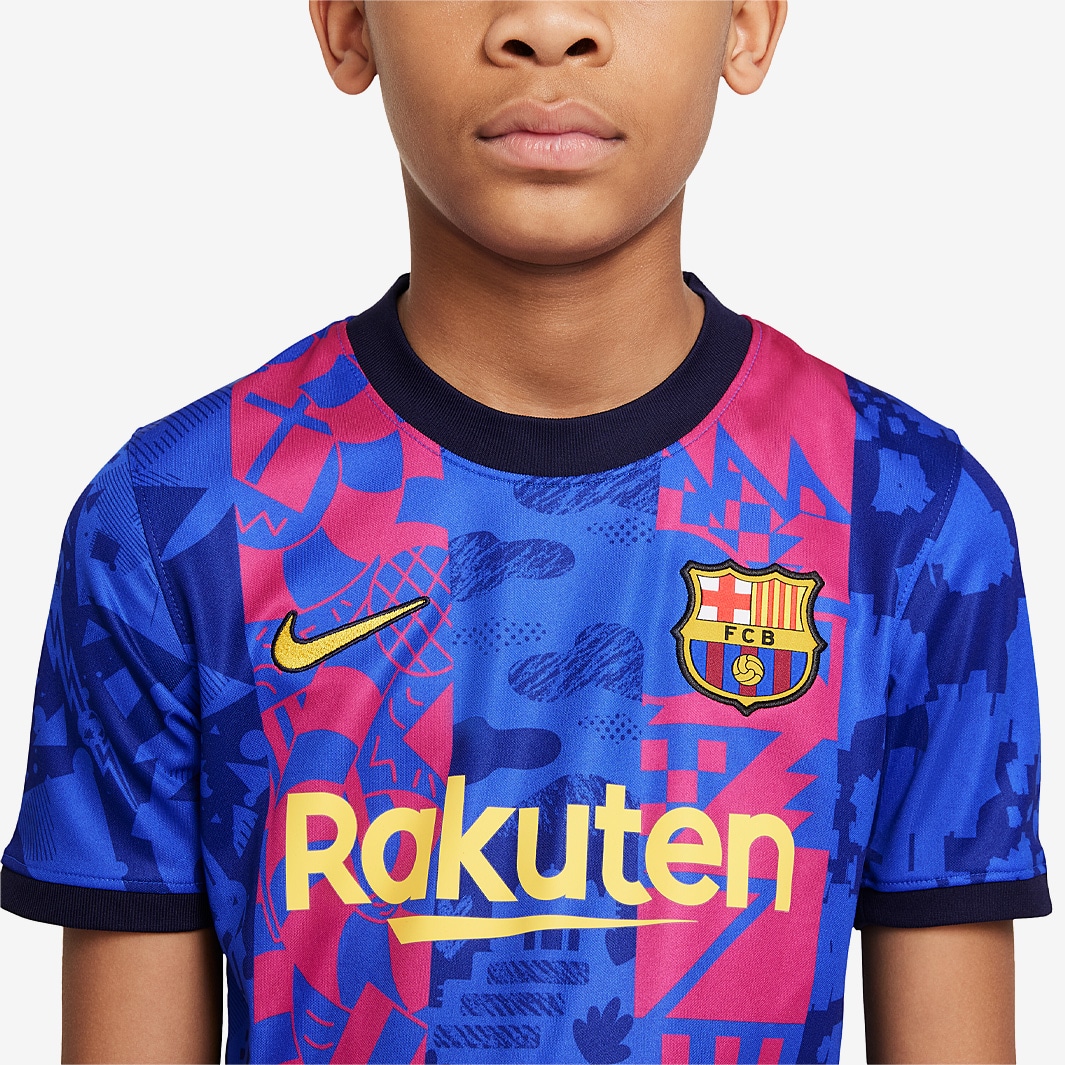 Nike FC Barcelona 21/22 Kids Third Stadium SS Shirt - Hyper Royal ...