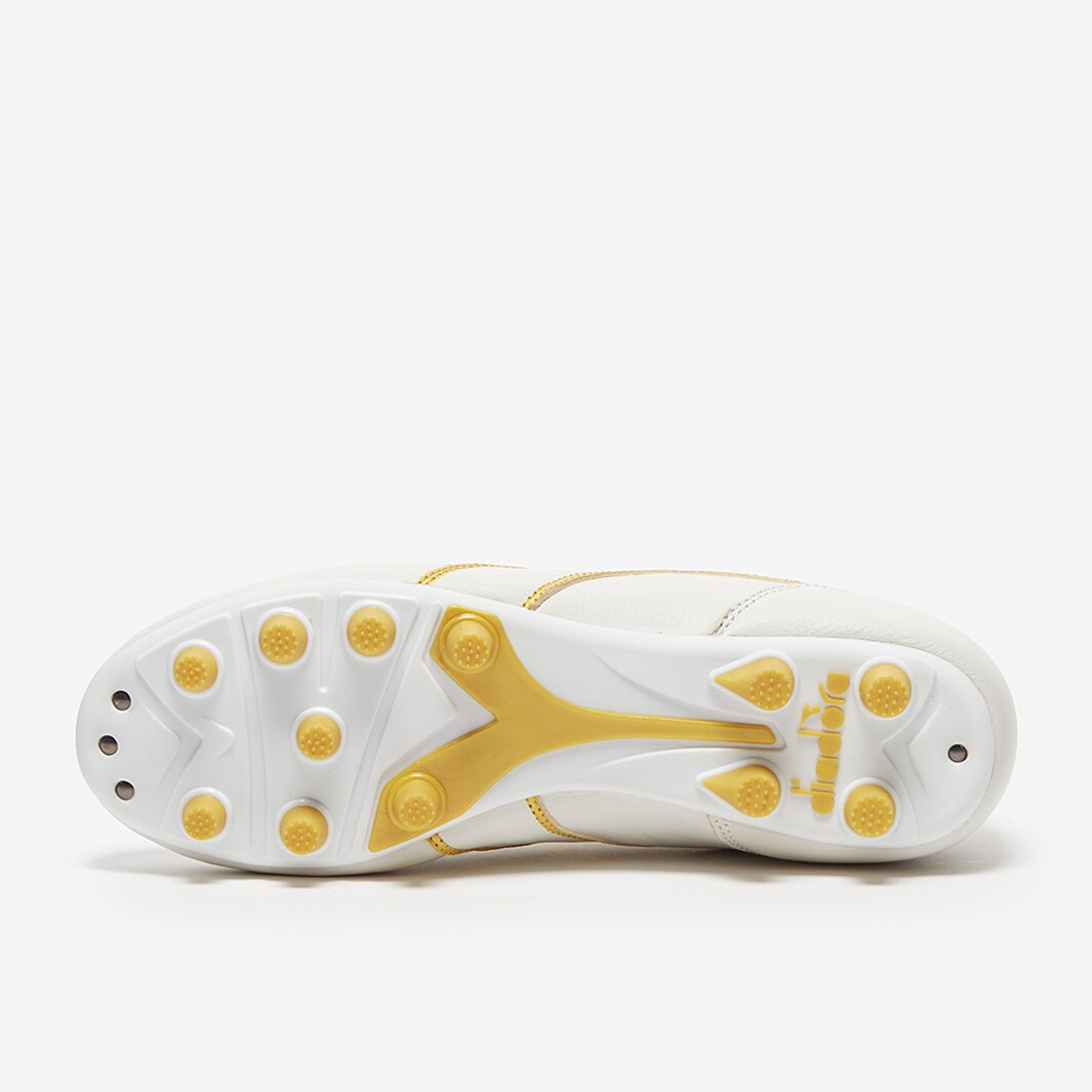 Diadora Brasil FG - Blanco/Dorado - Blanco/Dorado - Botas para