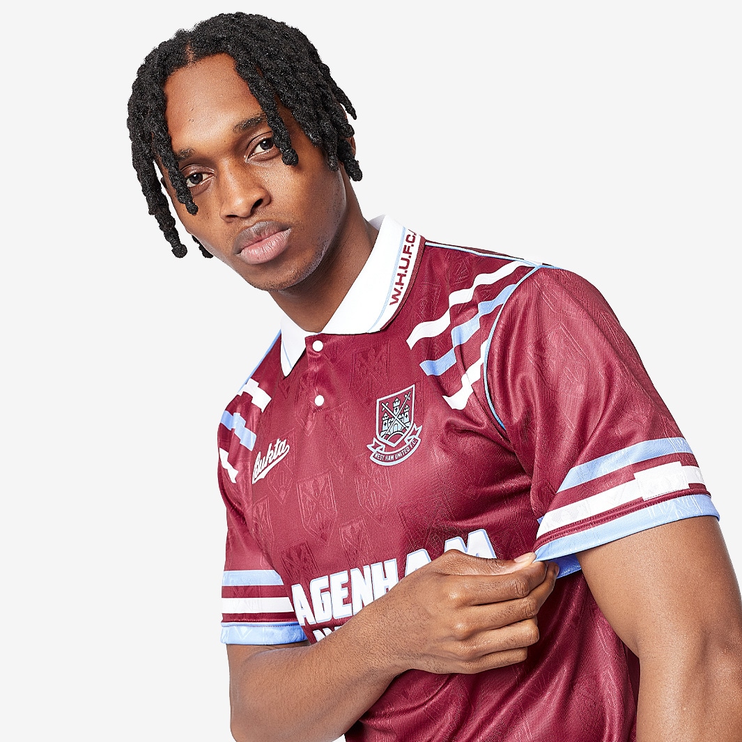 Score Draw West Ham United 1992 Bukta Shirt - Claret/Blue